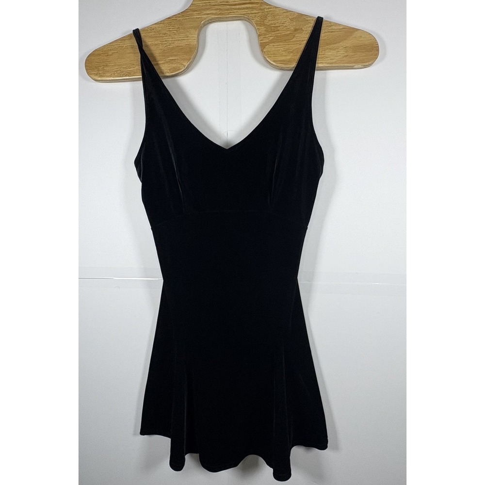 Victoria's Secret Vintage Y2K Women's Black Velvet Polyester Slip Dress Sz Med